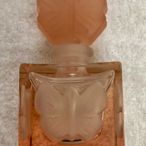 PINK CRYSTAL BOTTLE.  LOVELY BUTTERFLY ETCHING